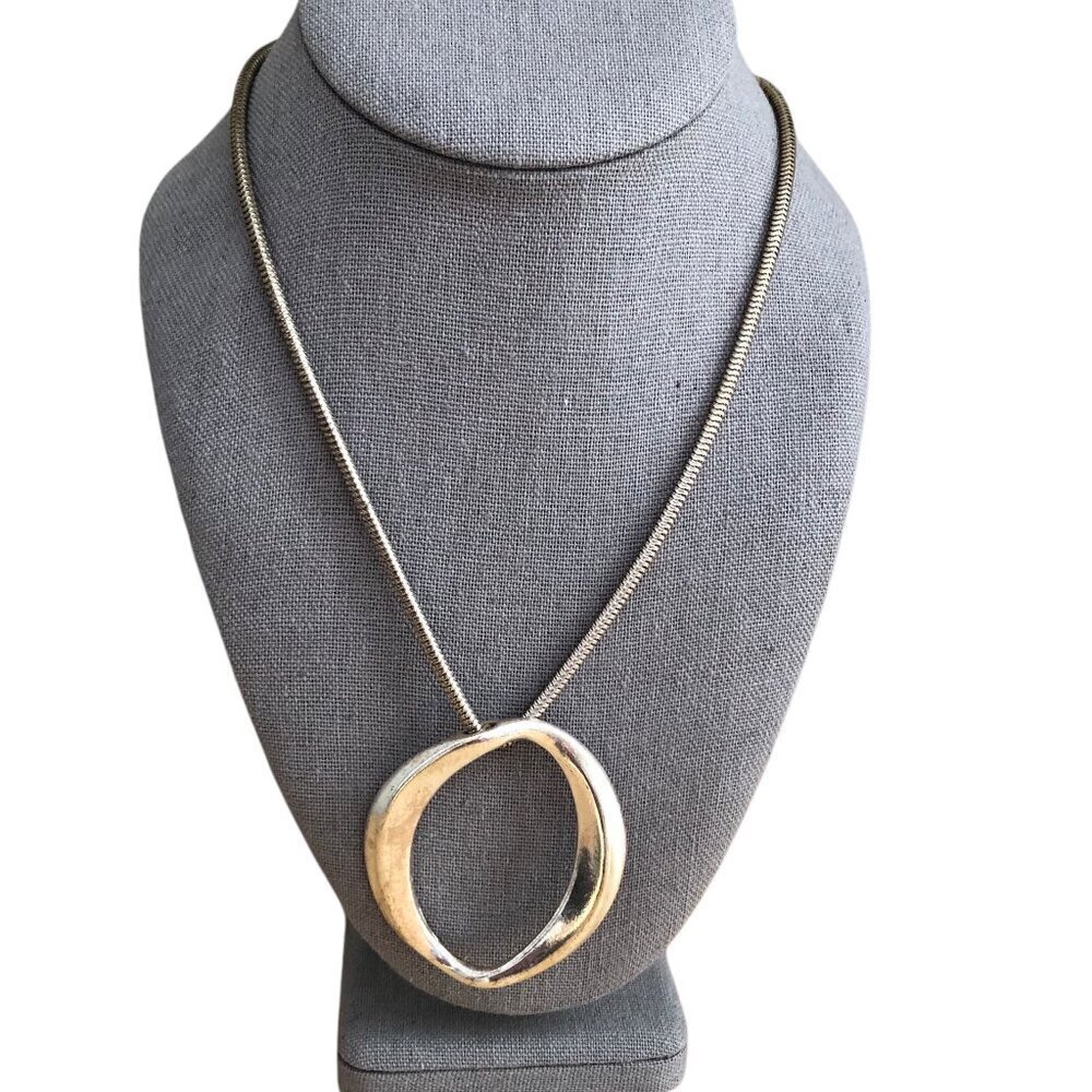 Charming Charlie Silver Choker Snake Chain with Pendant